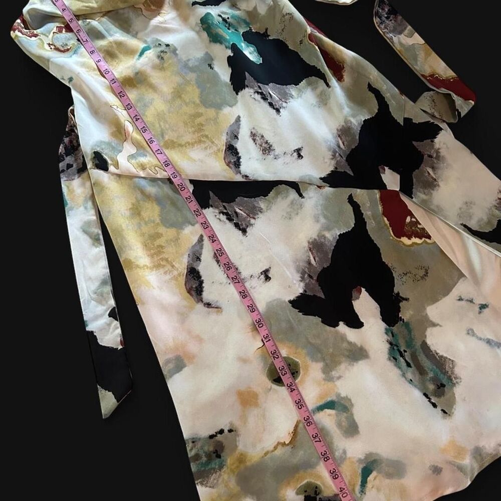 Lulus Watercolor Satin Cowl Neck Halter Dress XL - Picture 2 of 5